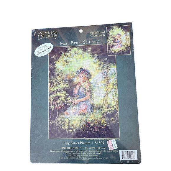 Vintage Other - Vintage Cross Stitch Kit, Candamar Designs Fairy Kisses, Never Opened